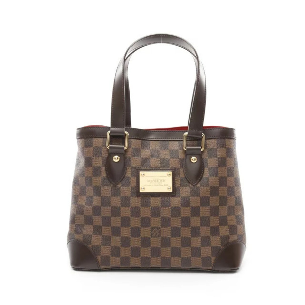 Louis Vuitton Hampstead Tote Bag Canvas Leather Damier Brown